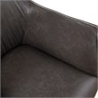 Leoni Accent Club Chair- Dark Brown Faux Leather- Flared Solid Wood
