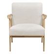Cathy Accent Club Armchair- Soft Beige- Natural Brown Wood Frame