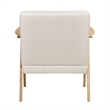 Cathy Accent Club Armchair- Soft Beige- Natural Brown Wood Frame