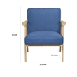 Cathy Accent Club Armchair- Soft Blue- Natural Brown Wood Frame