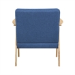 Cathy Accent Club Armchair- Soft Blue- Natural Brown Wood Frame
