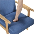 Cathy Accent Club Armchair- Soft Blue- Natural Brown Wood Frame