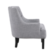 Daisie Accent Armchair- Button Tufted Gray Chenille- Solid Wood