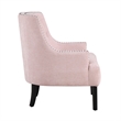 Daisie Accent Armchair- Button Tufted Pink Chenille- Solid Wood