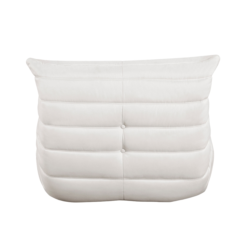 Revena Accent Floor Chair- Pleated Beige Microfiber Fabric- Curved