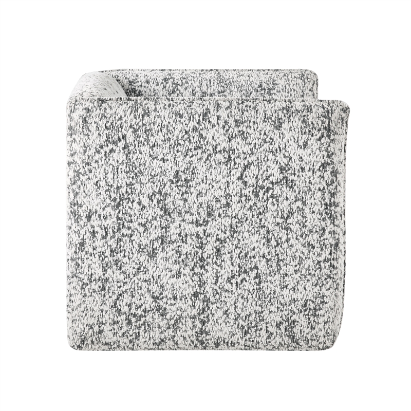 Swivel Armchair- Gray Jacquard Fabric- Foam Cushioning- Square Frame