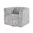Swivel Armchair- Gray Jacquard Fabric- Foam Cushioning- Square Frame
