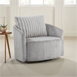 Vinnie Swivel Armchair- Gray Chenille- Large Corduroy Back Pillow