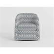 Reedie Swivel Armchair- Blue- White Geometric Pattern Fabric
