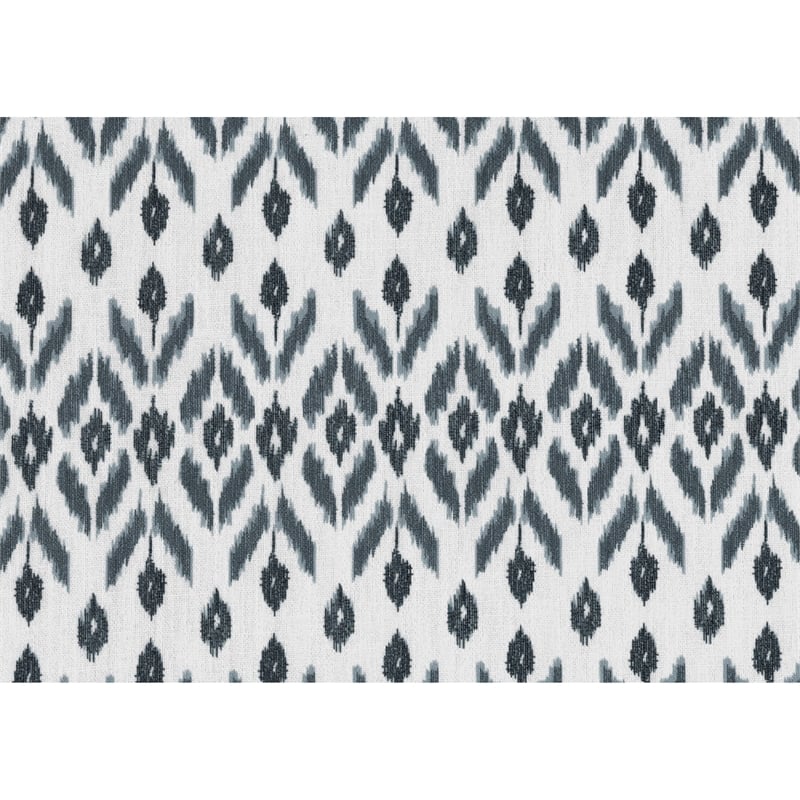 Reedie Swivel Armchair- Blue- White Geometric Pattern Fabric