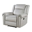 Ben Manual Reclining Chair- 41 Inch- Gray Microfiber- Nailhead Trims
