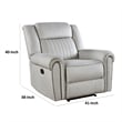 Ben Manual Reclining Chair- 41 Inch- Gray Microfiber- Nailhead Trims