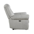 Ben Power Reclining Chair- 41 Inch- Gray Microfiber- Nailhead Trims