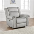 Ben Power Reclining Chair- 41 Inch- Gray Microfiber- Nailhead Trims