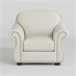 Boro 42 Inch Sofa Armchair- Soft Beige- Armrests w Nailhead Trims