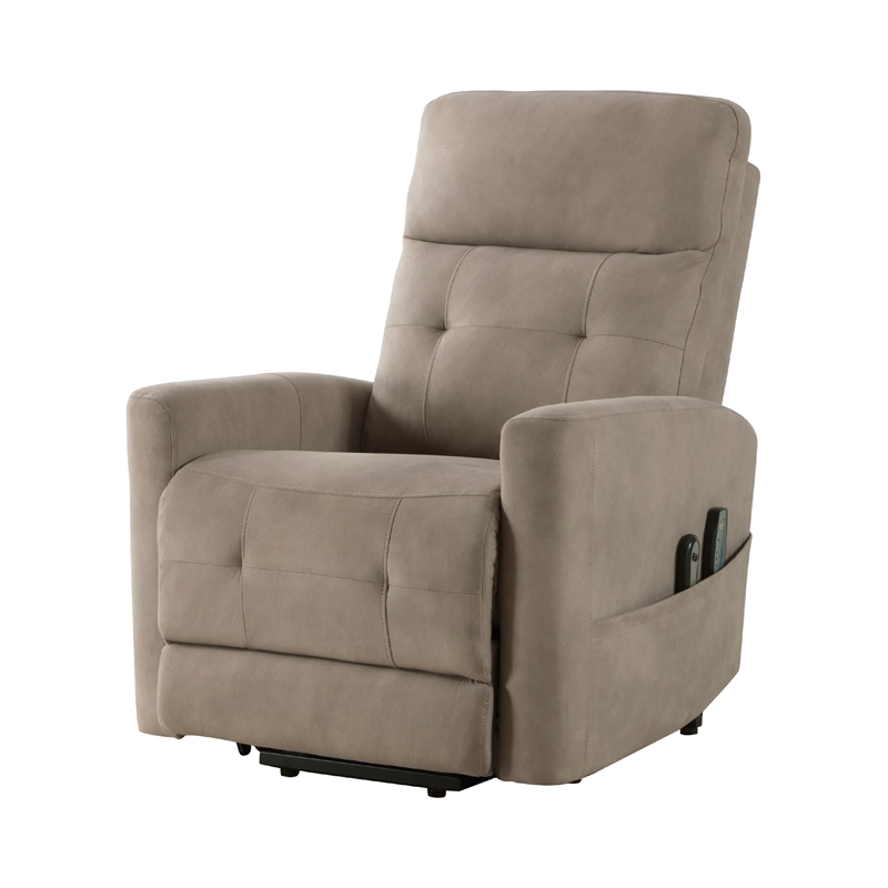 Woxo Power Lift Recliner Chair with Heat- Massage- Brown Microfiber