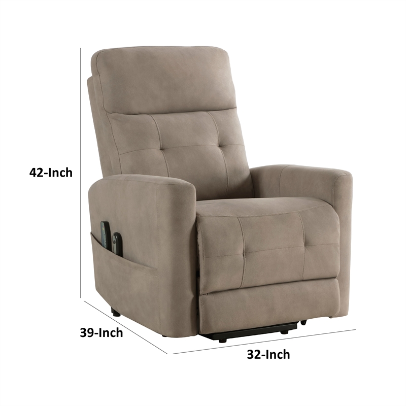 Woxo Power Lift Recliner Chair with Heat- Massage- Brown Microfiber