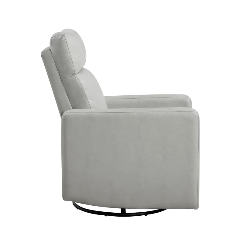 Yujo Recliner Chair- Manual- 30 Inch- Gray Faux Leather- 360 Swivel