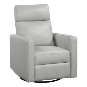 Yujo Recliner Chair- Manual- 30 Inch- Gray Faux Leather- 360 Swivel