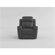 Gimo Manual Recliner Chair- Dark Gray Microfiber- 37 Inch