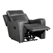 Gimo Manual Recliner Chair- Dark Gray Microfiber- 37 Inch