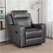 Gimo Manual Recliner Chair- Dark Gray Microfiber- 37 Inch