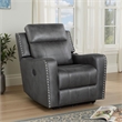 Gimo Power Recliner Chair- Dark Gray Microfiber- 37 Inch
