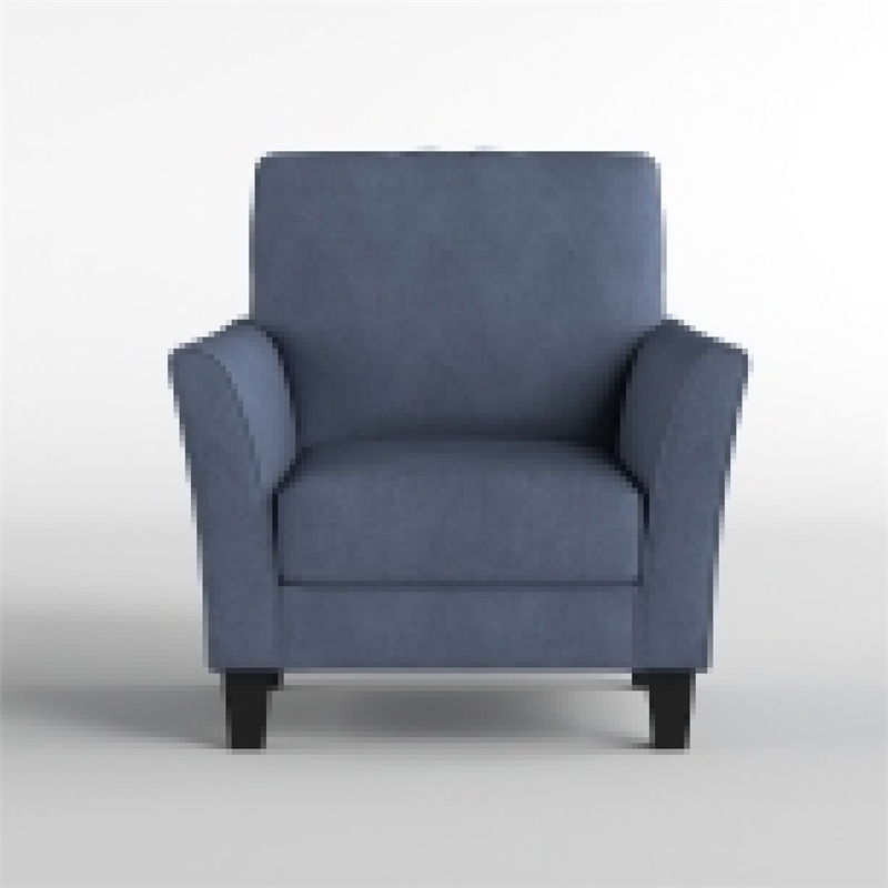 Xumo Sofa Armchair- Blue 34 Inch- Black Tapered Wood Legs