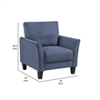 Xumo Sofa Armchair- Blue 34 Inch- Black Tapered Wood Legs