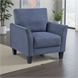 Xumo Sofa Armchair- Blue 34 Inch- Black Tapered Wood Legs