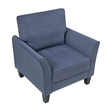 Xumo Sofa Armchair- Blue 34 Inch- Black Tapered Wood Legs