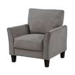 Xumo Sofa Armchair- Taupe Gray 34 Inch- Black Tapered Wood Legs
