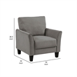 Xumo Sofa Armchair- Taupe Gray 34 Inch- Black Tapered Wood Legs