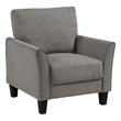 Xumo Sofa Armchair- Taupe Gray 34 Inch- Black Tapered Wood Legs