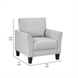 Xumo Sofa Armchair- Light Gray 34 Inch- Black Tapered Wood Legs
