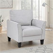 Xumo Sofa Armchair- Light Gray 34 Inch- Black Tapered Wood Legs
