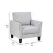 Xumo Sofa Armchair- Light Gray 34 Inch- Black Tapered Wood Legs