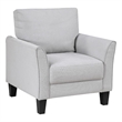 Xumo Sofa Armchair- Light Gray 34 Inch- Black Tapered Wood Legs