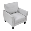 Xumo Sofa Armchair- Light Gray 34 Inch- Black Tapered Wood Legs