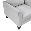 Xumo Sofa Armchair- Light Gray 34 Inch- Black Tapered Wood Legs