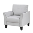 Xumo Sofa Armchair- Light Gray 34 Inch- Black Tapered Wood Legs