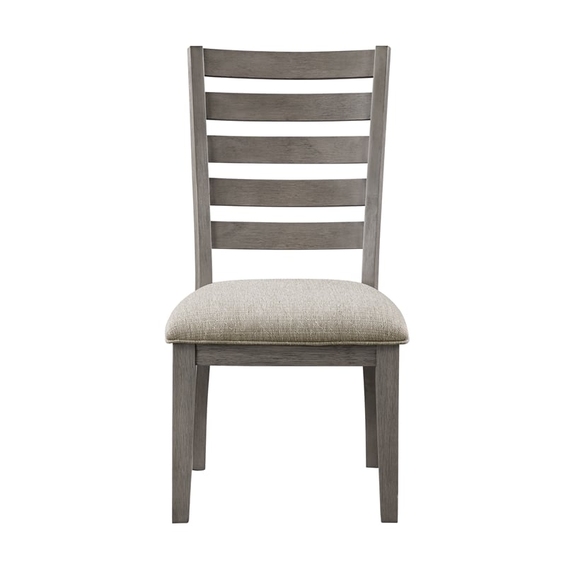 Trea 23 Inch Side Dining Chairs Set of 2- Ladder Back- Cushioned Seat