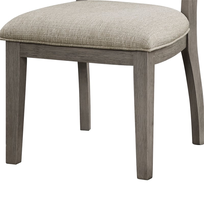 Trea 23 Inch Side Dining Chairs Set of 2- Ladder Back- Cushioned Seat