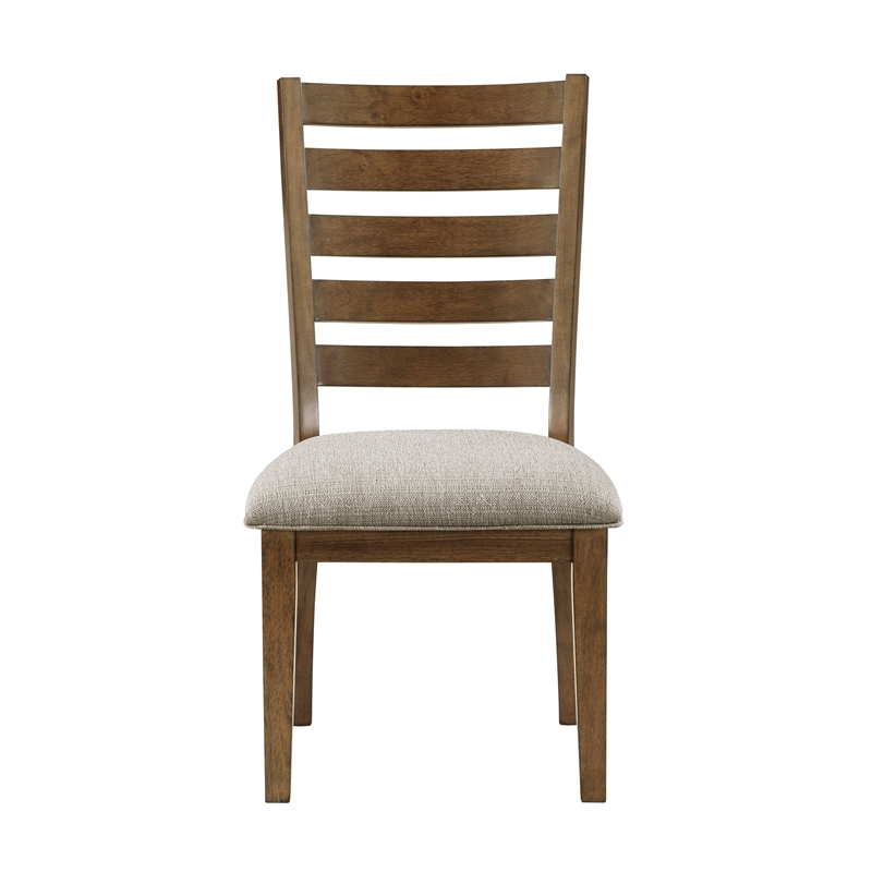 Trea 23 Inch Side Dining Chairs Set of 2- Ladder Back-  Cushioned Seat