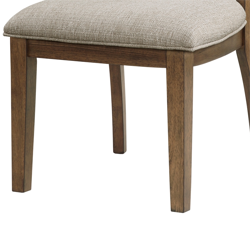 Trea 23 Inch Side Dining Chairs Set of 2- Ladder Back-  Cushioned Seat