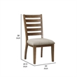Trea 23 Inch Side Dining Chairs Set of 2- Ladder Back-  Cushioned Seat