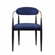 Kenny 21 Inch Dining Chairs Set of 2- Blue Fabric- Foam Padding- Metal