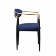Kenny 21 Inch Dining Chairs Set of 2- Blue Fabric- Foam Padding- Metal