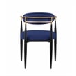 Kenny 21 Inch Dining Chairs Set of 2- Blue Fabric- Foam Padding- Metal