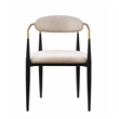 Kenny 21 Inch Dining Chairs Set of 2- Taupe Fabric- Foam Padded- Metal